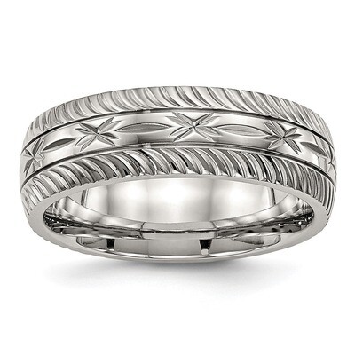 Diamond Cut Ring Stainless Steel Polished SR500, MPN: SR500, 886774529059