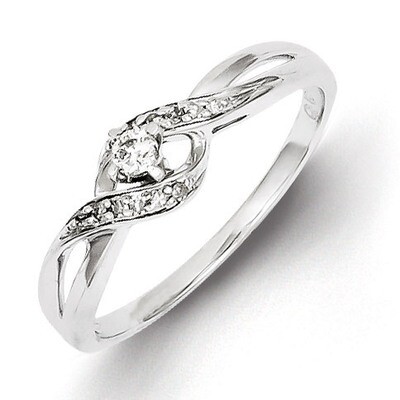 Promise Ring Sterling Silver Diamond QR5774, MPN: QR5774, 818050012504