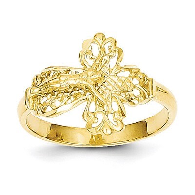 Diamond Cut Crucifix Ring 14k Gold K3970, MPN: K3970, 191101180224