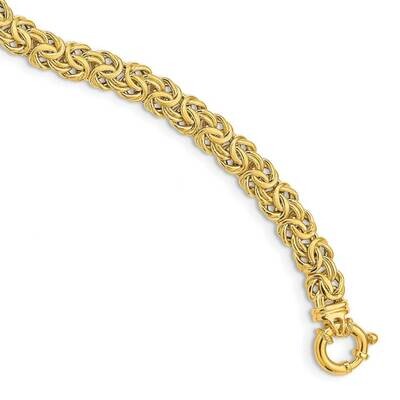 Fancy 8mm Flat Byzantine Bracelet 14k Gold SF2733-7.5, MPN: SF2733-7.5, 191101982484