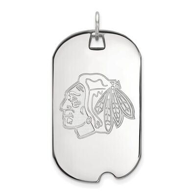 Chicago Blackhawks Large Dog Tag Sterling Silver SS025BLA, MPN: SS025BLA, 886774748078
