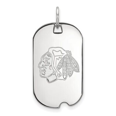 Chicago Blackhawks Small Dog Tag Sterling Silver SS024BLA, MPN: SS024BLA, 886774748023