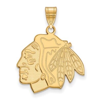 Chicago Blackhawks Large Pendant Gold-plated Silver GP004BLA, MPN: GP004BLA, 886774741116