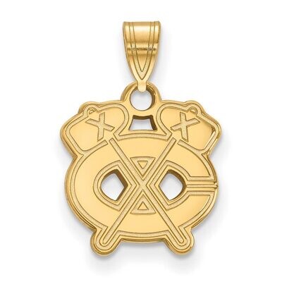 Chicago Blackhawks Small Pendant Gold-plated Silver GP038BLA, MPN: GP038BLA, 886774744483