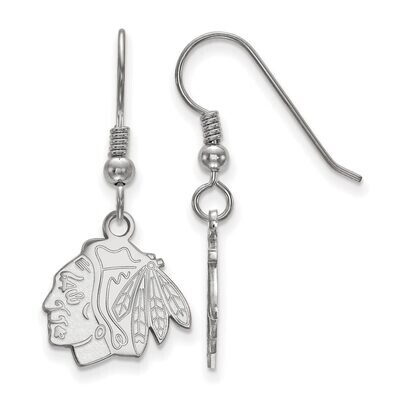 Chicago Blackhawks Small Dangle Earring Wire Sterling Silver SS007BLA, MPN: SS007BLA, 886774764559
