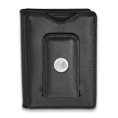 Chicago Blackhawks Black Leather Wallet Sterling Silver on Leather SS013BLA-W1, MPN: SS013BLA-W1, 8…