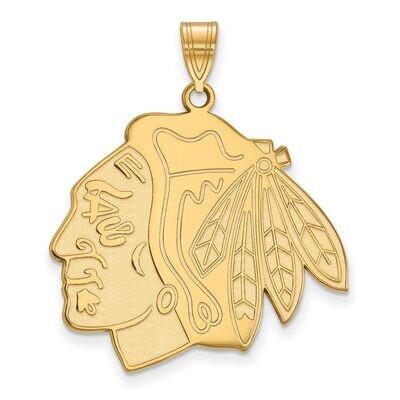 Chicago Blackhawks x-Large Pendant Gold-plated Silver GP005BLA, MPN: GP005BLA, 886774741338