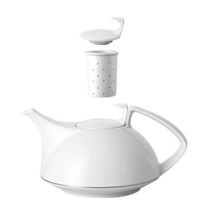 Rosenthal TAC 02 Platinum Tea Pot 45 ounce 4-pc Set 4 pcs = 2 strainers, tpot, lid, MPN: 11280-4032…