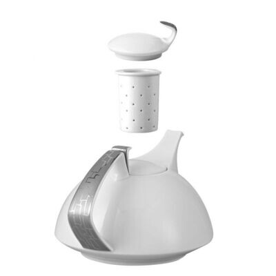 Rosenthal TAC 02 Skin Platinum Tea Pot 45 ounce 4-pc Set 4 pcs = 2 strainers, tpot, lid, MPN: 11280…