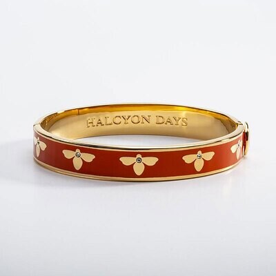 Halcyon Days 1cm Bee Orange Gold Hinged Bangle  HBBEE0710G, MPN: HBBEE0710G,