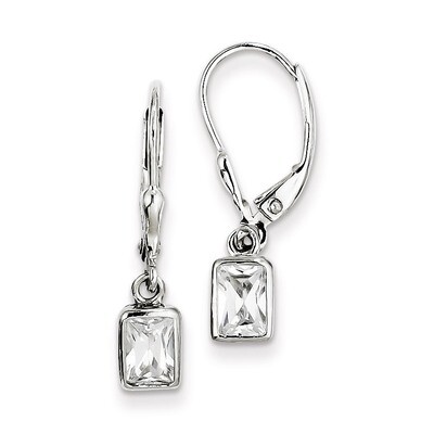 Leverback Earrings Sterling Silver Diamond QE289, MPN: QE289, 883957924724