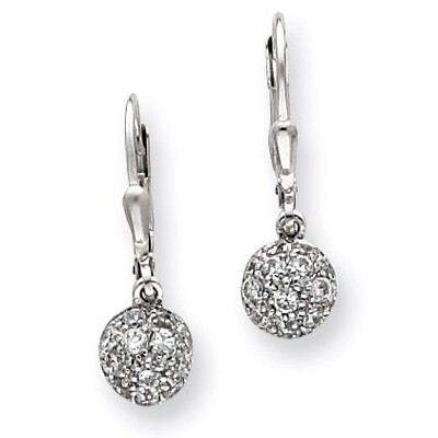 Leverback Earrings Sterling Silver Diamond QE3105, MPN: QE3105, 883957925233