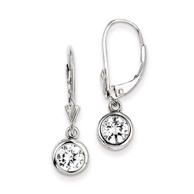 Leverback Earrings Sterling Silver Diamond QE292, MPN: QE292, 883957924809