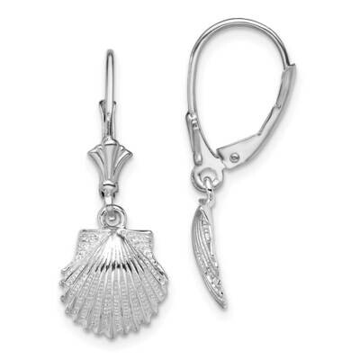 Shell Leverback Earrings Sterling Silver Polished QE15566, MPN: QE15566, 637218183494