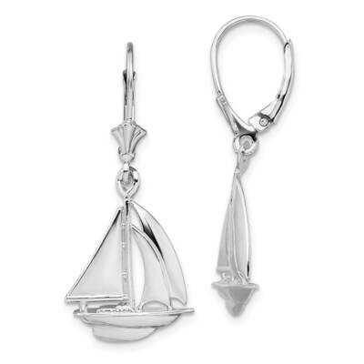 Sailboat Leverback Earrings Sterling Silver Polished QE15586, MPN: QE15586, 637218183661