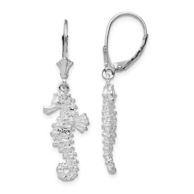 3D Seahorse Leverback Earrings Sterling Silver Polished QE15591, MPN: QE15591, 637218183630