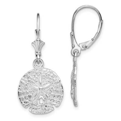 Sand Dollar Leverback Earrings Sterling Silver Polished QE15576, MPN: QE15576, 637218183715