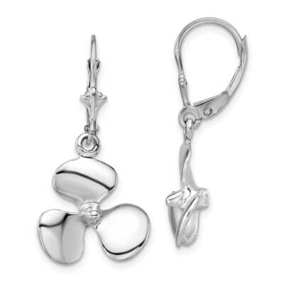 3D Propeller Leverback Earrings Sterling Silver Polished QE15575, MPN: QE15575, 637218183616