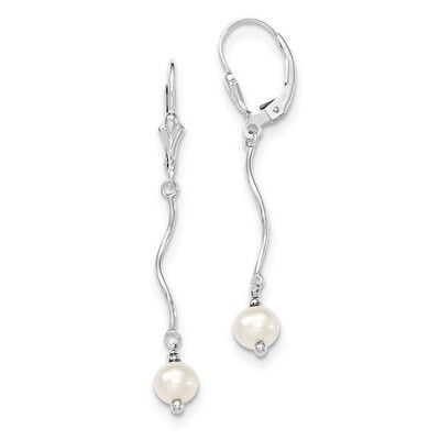 Pearl Leverback Earrings Sterling Silver Cultured QE3079, MPN: QE3079, 191101188398