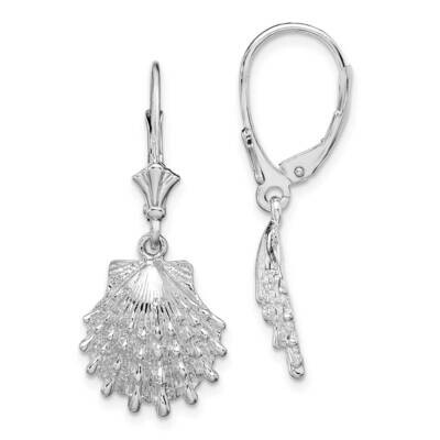 Lions Paw Shell Leverback Earrings Sterling Silver Polished QE15593, MPN: QE15593, 637218183555