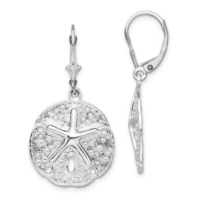 Sand Dollar with Starfish Leverback Earrings Sterling Silver Polished QE15578, MPN: QE15578, 637218…