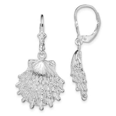 Lions Paw Shell Leverback Earrings Sterling Silver Polished QE15558, MPN: QE15558, 637218183388