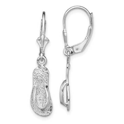 Large Flip-Flop Leverback Earrings Sterling Silver Polished QE15574, MPN: QE15574, 637218183708