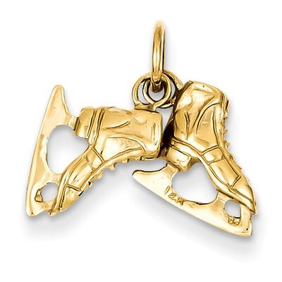3-D Pair Of Ice Skates Charm 14k Gold A0166, MPN: A0166, 883957852676