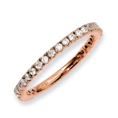 30 Stone Diamond Ring Sterling Silver Rose Gold-plated QR3404P-6, MPN: QR3404P-6, 886774299549