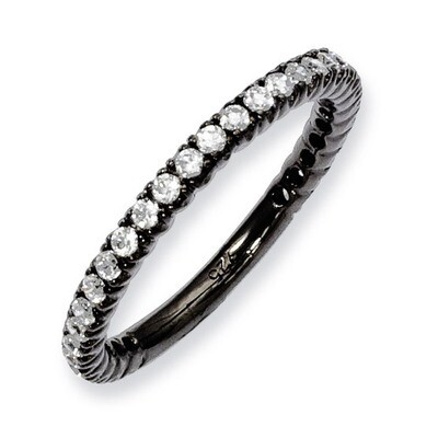30 Stone Diamond Ring Sterling Silver Rhodium-plated QR3404B-7, MPN: QR3404B-7, 886774299501