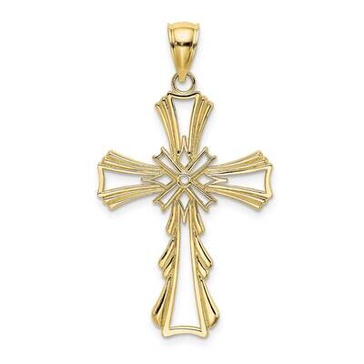 Cut-Out with Teardrop Sides Cross Charm 10k Gold 10K8341, MPN: 10K8341,