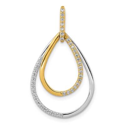 1/4Ct. Diamond Double Teardrop Pendant 14K Two-Tone Gold Polished PM3824-025-YWA, MPN: PM3824-025-Y…