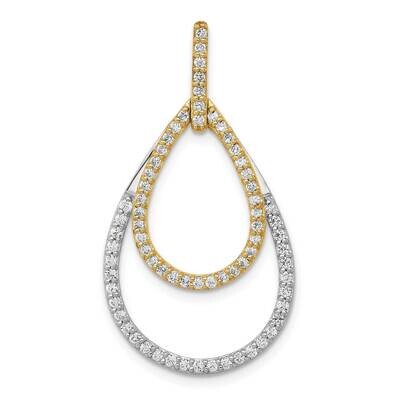 1/2Ct. Diamond Double Teardrop Pendant 14k Two-Tone Gold PM3817-050-YWA, MPN: PM3817-050-YWA,