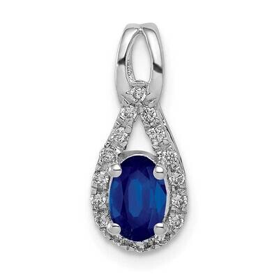 Sapphire Teardrop Halo Pendant 14k White Gold Diamond PM5283-SA-010-WA, MPN: PM5283-SA-010-WA, 8839…