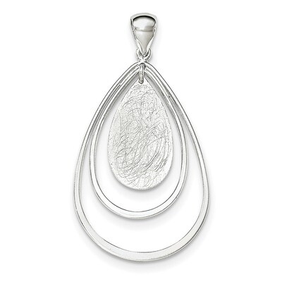 Textured Teardrop Pendant Sterling Silver Polished QP4312, MPN: QP4312, 191101359514