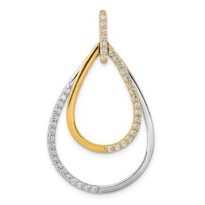 1/2Ct. Diamond Double Teardrop Pendant 14K Two-Tone Gold Polished PM3824-050-YWA, MPN: PM3824-050-Y…
