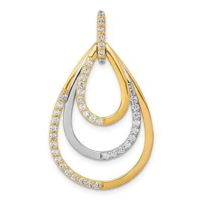 1/2Ct. Diamond Triple Teardrop Pendant 14K Two-Tone Gold Polished PM3821-050-YWA, MPN: PM3821-050-Y…