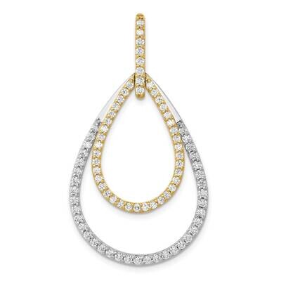 1Ct. Diamond Double Teardrop Pendant 14k Two-Tone Gold PM3817-100-YWA, MPN: PM3817-100-YWA,