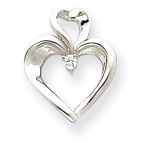 Heart Pendant Mounting 14k White Gold XP592, MPN: XP592,