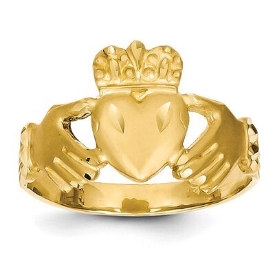 Claddagh Ring 14k Gold Diamond-cut K3856, MPN: K3856, 886774616896