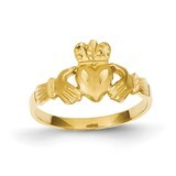 Satin &amp; Diamond-cut Claddagh Ring 14k Gold D3816, MPN: D3816, 886774618159