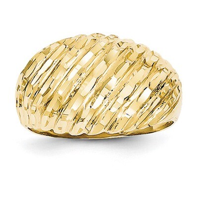 Domed Ring 14k Gold Diamond-cut K3881, MPN: K3881, 191101180125