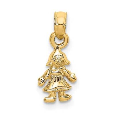 Mini Doll Charm 14k Gold 3-D K8938, MPN: K8938, 637218184996