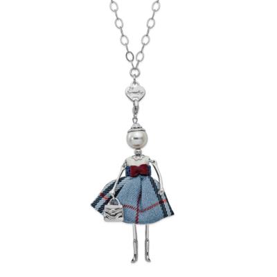 Swar Sim.Pearl Doll Charm with Chain Le Amiche Silver-tone by Jere, MPN: JDN108-31,