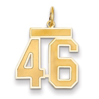 Number 46 Charm 14k Gold Medium Satin LSM46, MPN: LSM46, 883957074559