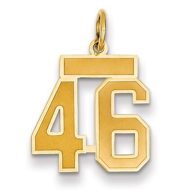 Number 46 Charm 14k Gold Small Satin  LSS46, MPN: LSS46, 883957069555
