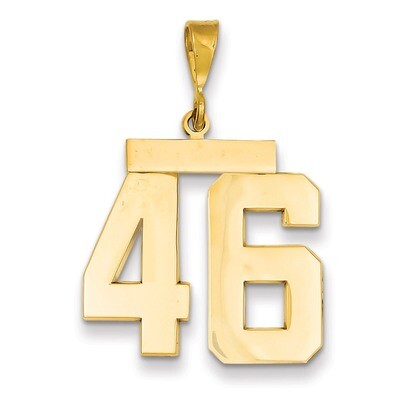 Number 46 Charm 14k Gold Large Polished LP46, MPN: LP46, 883957067216