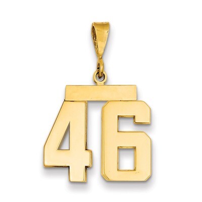 Number 46 Charm 14k Gold Medium Polished MP46, MPN: MP46, 883957135403