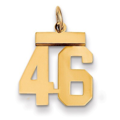 Number 46 Charm 14k Gold Small Polished LS46, MPN: LS46, 883957033655