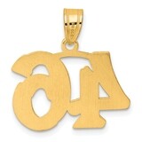 Number 46 Pendant 14k Gold Polished Etched AEN46, MPN: AEN46, 196904080863